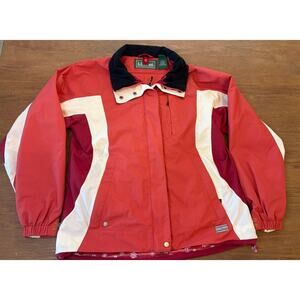Vintage L.L. Bean Ski Jacket Womens Medium Red Waterproof Hooded Snow Coat 1000m
